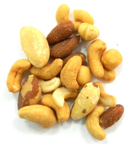 MIXED NUTS - Deluxe Roasted, Salted: Cashews, Almonds, Filberts, Brazils, Pecans